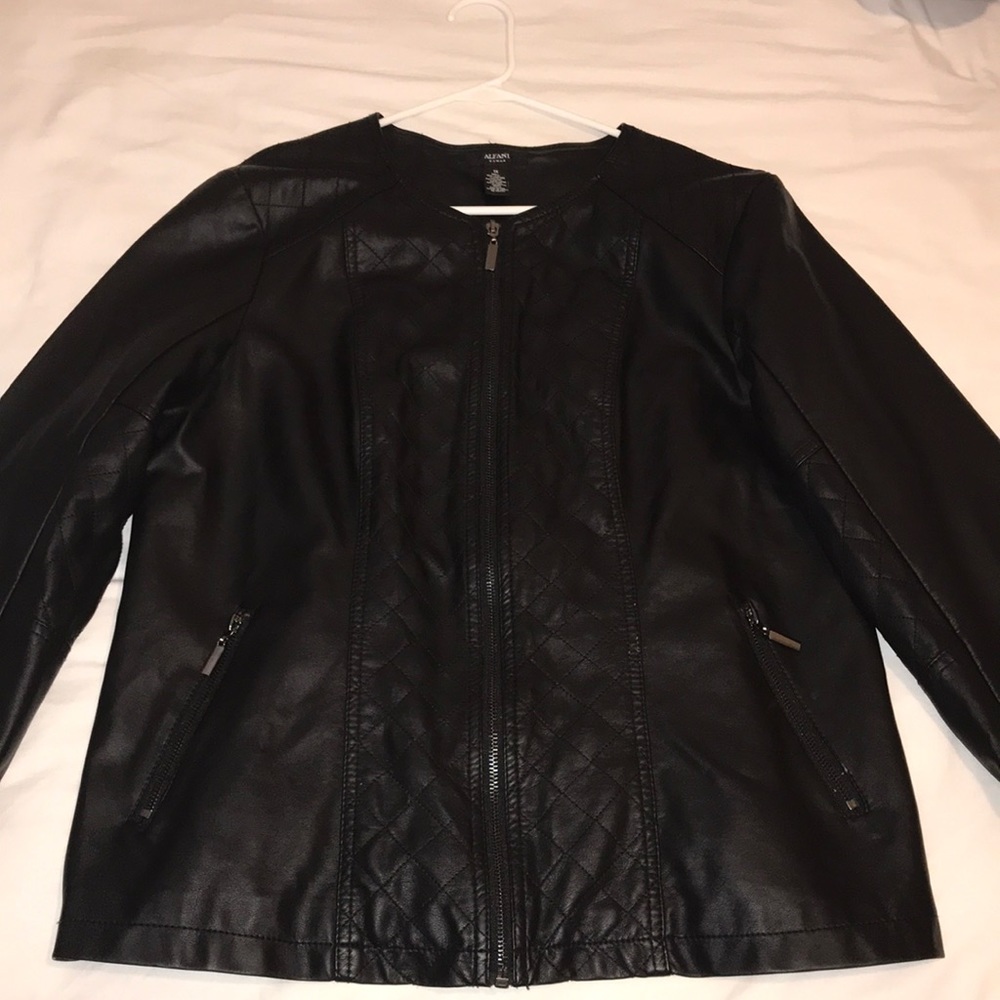 Alfani plus size leather jacket